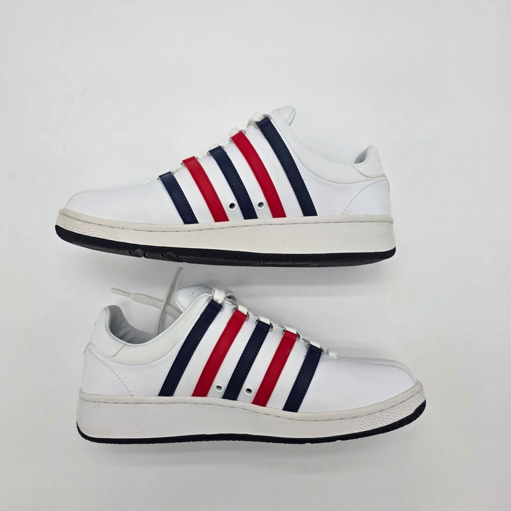 K Swiss Classic 88 White Red Blue, 03343130, Low Cut, Leather Mens Shoes Size 10 - Picture 4 of 10